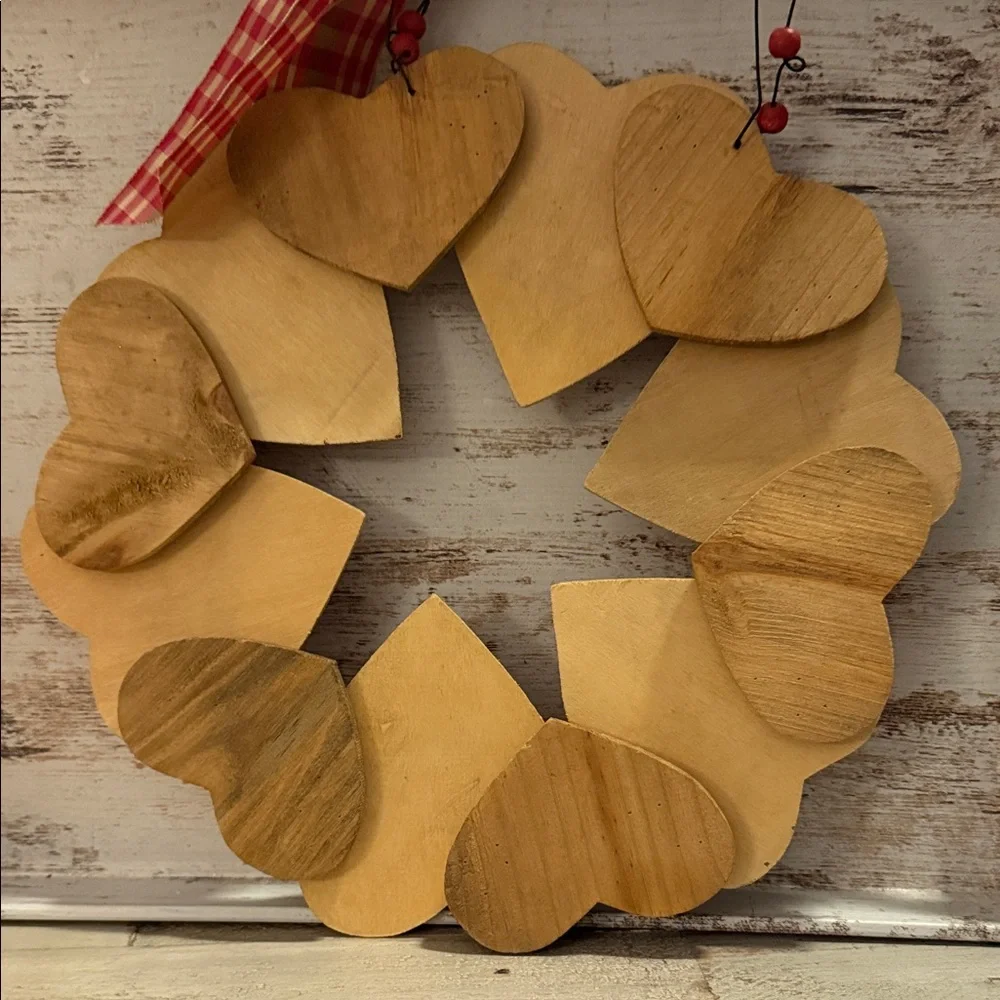 Red Heart Wreath for Home Holiday Decor